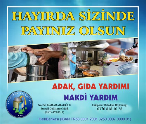 HAYIRDA SİZİNDE PAYINIZ OLSUN...
